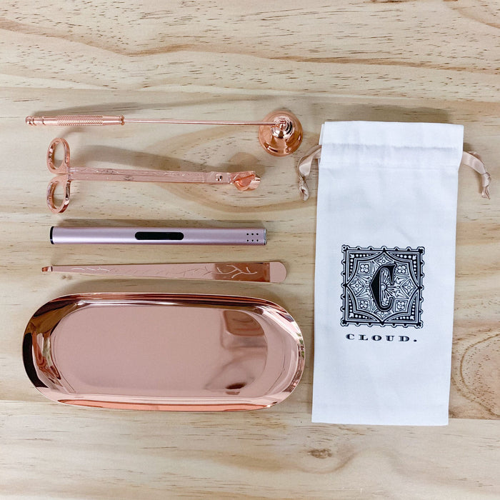 RoseGold Candle Tools 玫瑰金色紋蠟燭工具套裝 (一套四件）